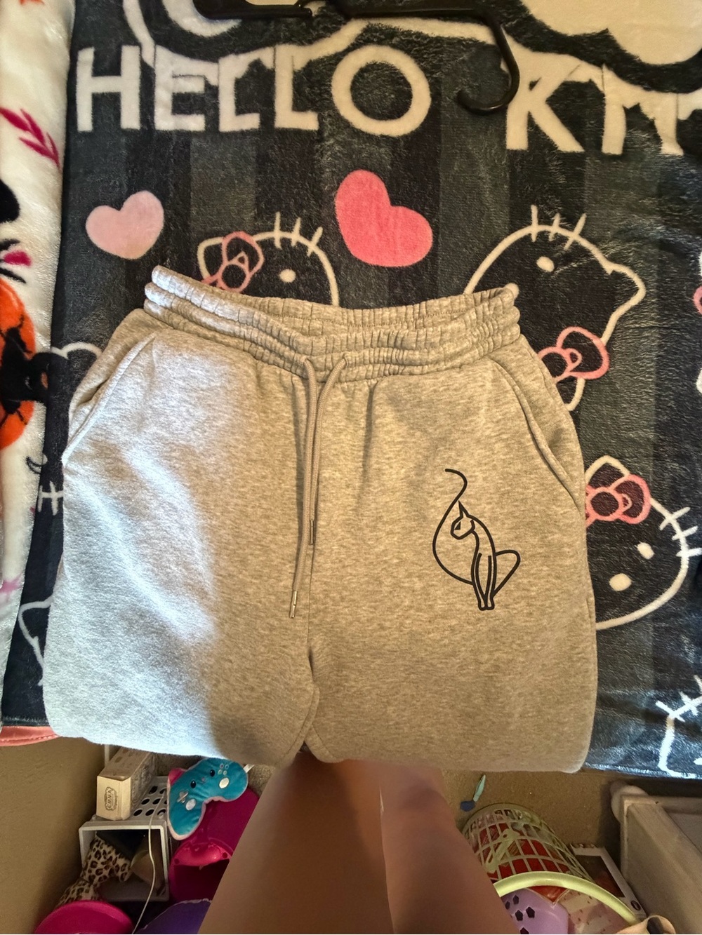 Baby Phat Heather Gray Cat-Graphic Sweat Shorts